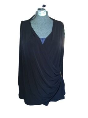 Women's Calvin Klein Black Wrap Blouse Plus Size 0X